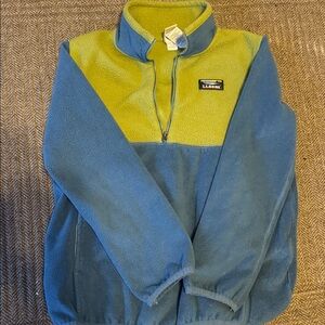 L.L. Bean Olive and Teal Fleece Jacket size 10-12 boys or girls